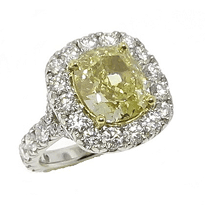 Yellow and White Diamond Ring